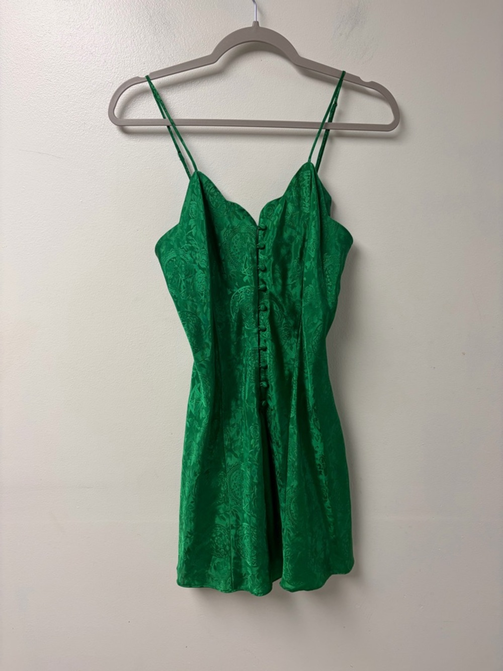 Victoria’s Sceret Gold Label Vintage Emerald Green Mini Slip Size Small
